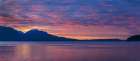 USA, Washington State, Seabeck. Panoramic sunset over Hood Canal. Art Print